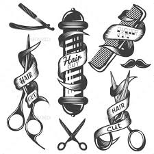 Black And White Barber Pole Meaning Set Of Hair Salon Vintage Labels Decorative Symbols Decorative Vintage Hair Salons Hair Salon Logos Hair Salon Design