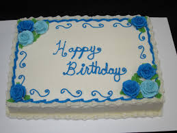 Birthday Cake Design Ideas For Adults Classic Sheet Cake With Blue Buttercream Roses For A Special Birthday Birthday Sheet Cakes Birthday Cake Decorating Cake Decorating
