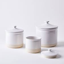 Red white jar with lid, la cucina hotel collection 7 x 4 ceramic. Airtight Ceramic Storage Canister By Casafina On Food52