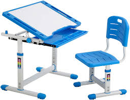 Modern office chairs and plastic office chairs are great for a sleek and simple look, while upholstered. Amazon Com Fdw Kids Desk Children Writing Student Desk Drafting Table Height Adjustable Study Table And Chair With Drawers Storage Blue Furniture Decor