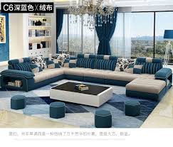 Living Room Sofa Set Home Furniture Modern Linen Hemp Velvet Fabric Sectional Sofas U Shape Big Mueble Living Room Sofa Set Luxury Sofa Design Living Room Sofa