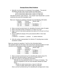 A total mass of all the protons and neutrons in an atom of ti b weighted average mass of the most abundant isotope of ti c total mass of all the protons, neutrons. 32 Calculating Average Atomic Mass Worksheet Answers Free Worksheet Spreadsheet