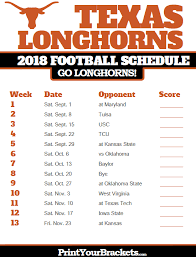 2018 Printable Texas Longhorns Football Schedule Missouri Tigers Football Texas Longhorns Football Longhorns Football