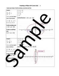 Graphing An Ellipse With Center 0 0 Worksheets There Are 5 Worksheets In This Circle Math Worksheets Graphing