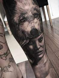 Wolf Head Girl Tattoo Inkstylemag Girl Tattoos Wolf Tattoos Wolf Tattoo Designs