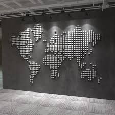 3d World Wall Map Of The World Map Elevated Office Decor Etsy Wall Maps World Map Decor Office Wall Design
