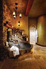 Dieses Badezimmer Vermittelt Das Gefuhl Als Ob Man In Einer Burg Ist Rustikale Bader Architektur Badezimmer Rustikal