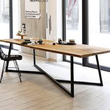 The thickness of the table top of this table is 40 mm. Solid Wood Dining Table Metal Legs Furniture Home Living Furniture Tables Sets On Carousell