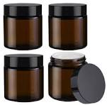 Amazon.com: BOSMIOW 4Pcs 100g/3.4oz Amber Round Glass Jars ...