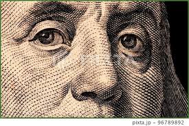 Portrait of U.S. president Benjamin Franklin