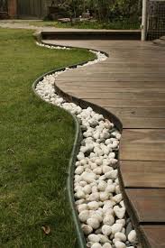 Maybe you would like to learn more about one of these? Divider Between Grass And Patio Put In Lights And Cover With Rocks Backyard Budget Backyard Diy Backyard