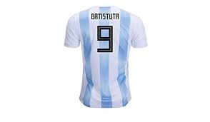 5 1 2 1 1. 2018 19 Argentina Home Football Soccer T Shirt Trikot Gabriel Batistuta 9 Amazon De Bekleidung