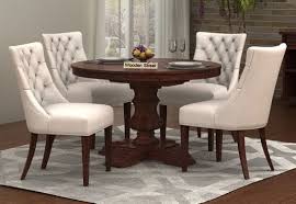 Darren 4 Seater Round Dining Set Walnut Finish In 2020 Round Dining Table Sets Round Dining Table Round Dining