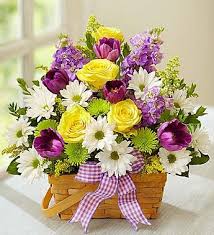 Maybe you would like to learn more about one of these? Springtime Wishes From 1 800 Flowers Com Flower Arrangements Simple Basket Flower Arrangements Easter Flower Arrangements