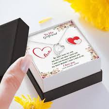 Gift For Girlfriend From Boyfriend Heart Pendant Necklace Personalized Message Card Custom Anniversary Present Jewelry Gift Ideas For Her In 2020 Gifts For Fiance Girlfriend Gifts Message Card