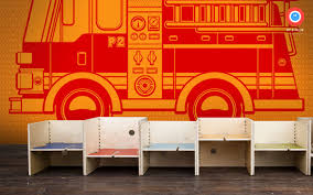 Kids Fire Truck Wall Murals Kids Boy Room Wallpaper