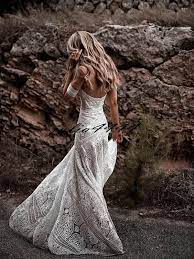 Discount Vintage Bohemian Wedding Dresses Cotton Crochet Lace Off Shoulder Love Spell Full Length Country Boho A Line Beach Bridal Gown Wedding Dress Sale Weddi Lace Beach Wedding Dress Beach Bridal