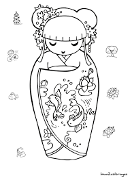 Pin By China Luchsinger On Art Kokeshi Dolls Coloring Pages Coloring Books