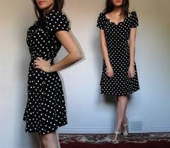 Black And White Polka Dot Dress Off The Shoulder Your Place To Buy And Sell All Things Handmade Black Polka Dot Dress Flare Skirt Dresses