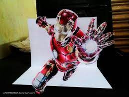 Draw guidelines for his head and body and lines to define the places for his shoulders, chest and waist. Ironman 3d Drawing 3d Drawings Drawings Art