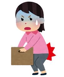 ぎっくり腰のイラスト（女性） | かわいいフリー素材集 いらすとや