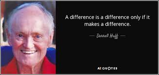 Darrell Huff quote: A difference is a difference only if it makes a...