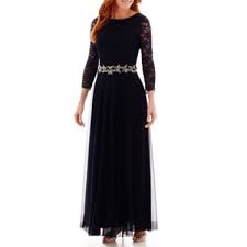 Jackie Jon 3 4 Sleeve Lace Bodice Embellished Waist Dress Cocktail Dress Lace Lace Top Dress Lace Long Gown