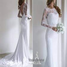 Alluring Pure White Sweetheart Long Sleeve With Lace Embroidery V Back Mermaid Wedding Dress Wit Long Wedding Dresses Aline Wedding Dress Elegant Wedding Dress