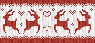 Free knitting chart featuring a miniature santa and holly. Knitting Motif And Knitting Chart Reindeer Designed By Maria Arnadottir 0