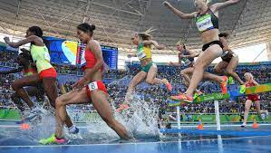 Steeplechase (horse racing), a type of horse race in which participants are required to jump over obstacles. It Takes A Little Crazy Plus Skill Toughness To Run Steeplechase