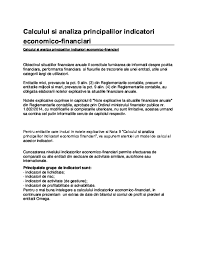 L'individuazione di una chiara mission aziendale da perseguire con una specifica pianificazione strategica, il controllo sulla sua attuazione, la. Doc Calculul Si Analiza Principalilor Indicatori Economico Financiari Adriana Buciuta Academia Edu