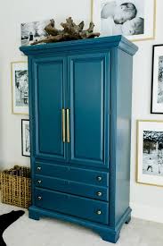 Pin By Cahide Han On Everything Blue Armoire Makeover Painted Furniture Painted Armoire