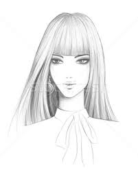 2 desene in creion ! ModÄƒ FatÄƒ Creion SchiÅ£Äƒ La Moda Bruneta Imagine De Stoc C Artlover 1543461 Stockfresh