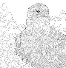 Play mountain coloring games with the colorful pages. Art Therapy Coloring Page Mountain Eagle 13