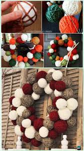 Diy Yarn Ball Wreath Instructions Christmas Wreath Craft Ideas Holiday Decoration Christmas Wreaths Diy Yarn Ball Wreath Diy Christmas Wreath Craft