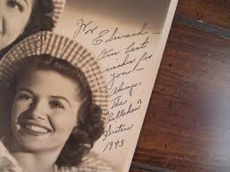 THE CALLAHAN SISTERS Signed Vintage 1943 8" x 10" Black & White Photo