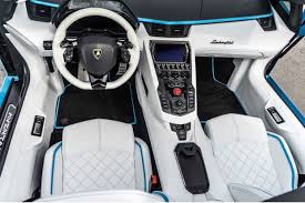 Interior Of The Lamborghini Aventador S Roadster Painted In Blu Cepheus Photo Taken By Kostatsoudis On Instagram Super Cars Lamborghini Cars Cool Cars