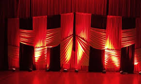 Red Black And Gold Backdrop Ideas Red Black Gold Interwoven Backdrop For That Concert Event Backdrops Paper Lamp Novelty Lamp