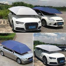 Automatic Semi Automatic Universal Car Tent Car Umbrella Sun Shade Carport Roof Cover Awning Rain Uv Protection Cyan Silver Car Canopy Roof Tent Car Shelter