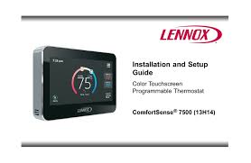 Vi • emerson programmable touchscreen thermostat i&o manual. Lennox Comfortsense 7500 Installation And Setup Manual Pdf Download Manualslib