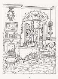 Adult coloring page with a house in a jar and so much more! Victorian Rooms Coloring Pages Shefalitayal