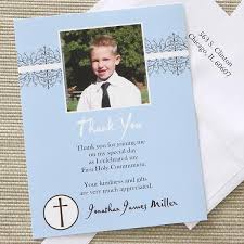 First communion is a ceremony in some christian traditions including in the catholic church and lutheran church. Boy S First Communion Personalized Photo Thank You Cards First Communion Gifts