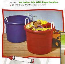 This homz utility tub is made of rugged plastic material with durable rope handles for easy transport. Basins And Punch Bowls Round Rope Tub