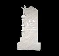 Premium Islamic Upright Granite Headstone with Crescent