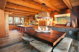You just press down on the table top in order to lift the tabletop. Portland Hidden Dining Table Room Contemporary With Drawers Clear Shade Brown Wall