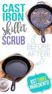 Cast Iron Skillet Scrub Before And After Cast Iron Cleaning Cast Iron Rusted Cast Iron Skillet
