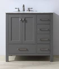 While most bathroom vanities measure around 17 inches to 24 inches deep, the standard bathroom vanity depth is 21 inches. Gray Bathroom Vanity With Sink Farmhouse Sink Vanity Incredible Furniture