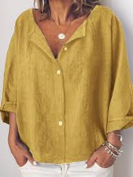 Womens Clothing Long Sleeve Linen Shirts Blouses In 2019