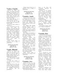 Vaden, Charlie Vaghy, Harold Vanatta, Annie Vanatta, Avo Vanatta, Ben