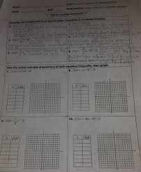2016 answer keys worksheets, unit 8 homework 2 quadratic equations answers gina wilson , gina wilson all thing algebra unit 1 geometry homework units 6 triangles similar homework 2 similar figures answer key if you don't see. Solved Unit 3 Parent Functions Transformations Name B Chegg Com